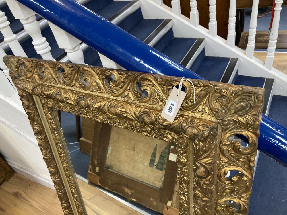 A giltwood and gesso wall mirror, width 84cm height 110cm